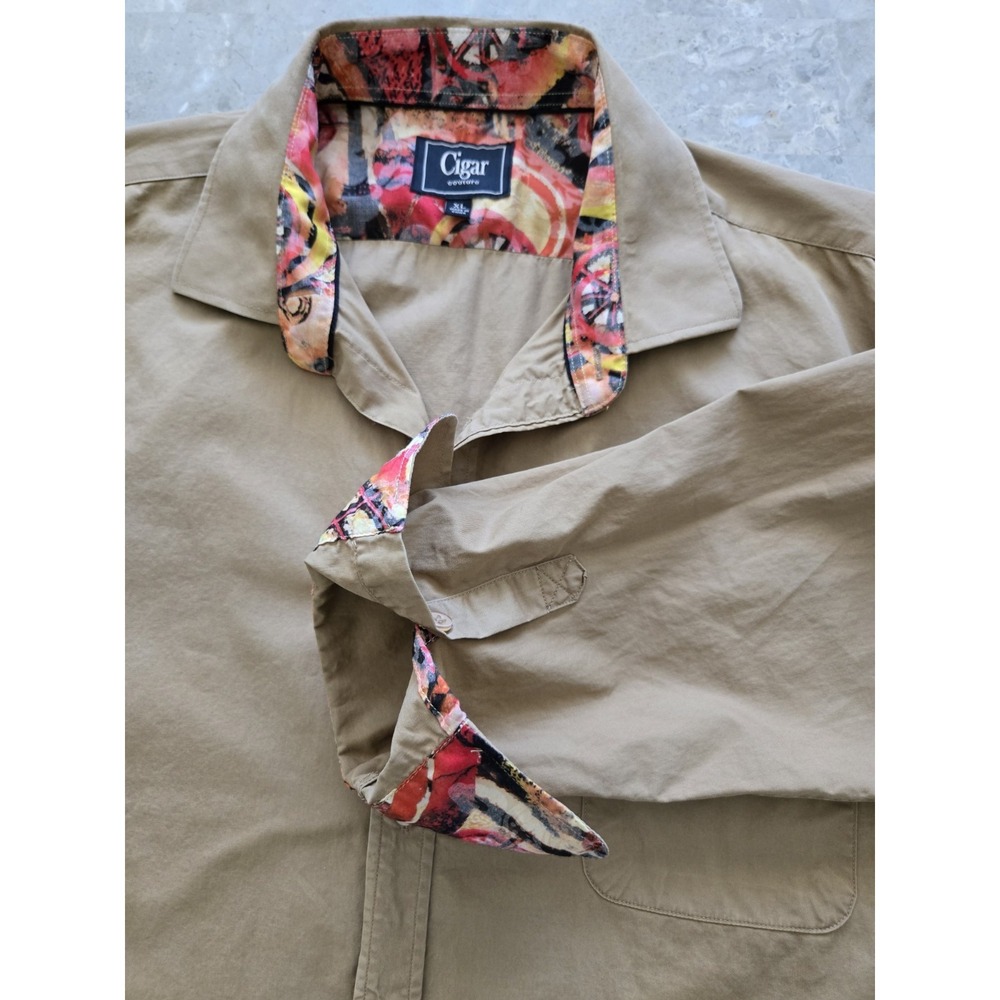 Cigar Couture Shirt‎ Mens XL Abstract Design Button Up Shirt Lightweight Cotton